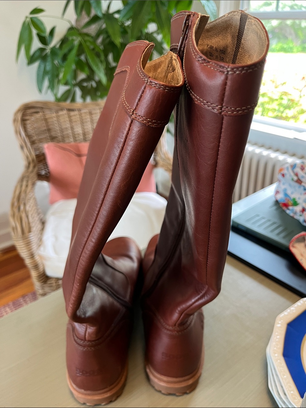 Bogs Leather Tall Boots Sz 10 Brown - Picture 4 of 7